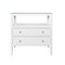 Worlds Away Douglas Side Table - Textured White Linen