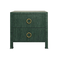 Worlds Away Edelman Side Table - Dyed Green Grasscloth