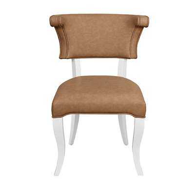 Worlds Away Eloise Dining Chair - Camel Faux Leather