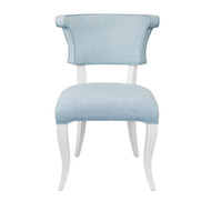Worlds Away Eloise Dining Chair - Performance Light Blue Linen