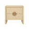 Worlds Away Ezra Side Table - Natural Grasscloth
