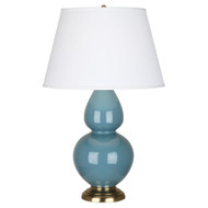 Double Gourd Table Lamp - Antique Brass - Steel Blue
