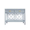 Worlds Away Gideon Console Table - Rattan Painted Light Blue