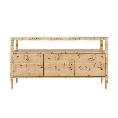 Worlds Away Jordan Console - Burl Wood