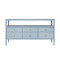 Worlds Away Jordan Console - Textured Light Blue Linen