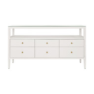 Worlds Away Jordan Console - Textured White Linen