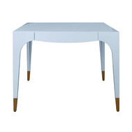 Worlds Away Lacey Game Table - Light Blue Lacquer