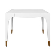 Worlds Away Lacey Game Table - White Lacquer