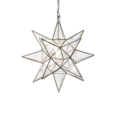 Worlds Away Large Clear Star Chandelier