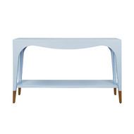 Worlds Away Laverne Console Table - Light Blue Lacquer