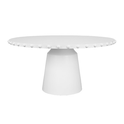 Worlds Away Lucian Dining Table - Round - Matte White Lacquer