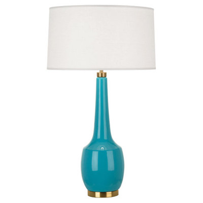 Delilah Table Lamp - Antique Brass - Egg Blue