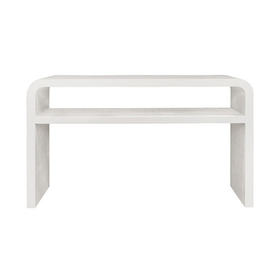 Worlds Away Marshall Console Table - Textured White Linen