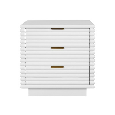 Worlds Away Mateo Side Table - White Lacquer