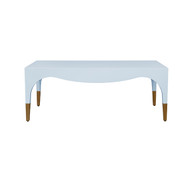 Worlds Away Medina Coffee Table - Light Blue Lacquer