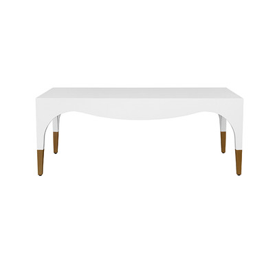 Worlds Away Medina Coffee Table - White Lacquer