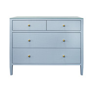 Worlds Away Michelle Chest - Textured Light Blue Linen