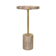 Worlds Away Natalia Cigar Table - Travertine
