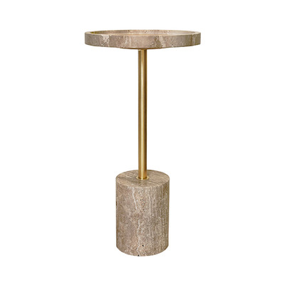 Worlds Away Natalia Cigar Table - Travertine