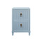 Worlds Away Novalie Side Table - Matte Light Blue Lacquer