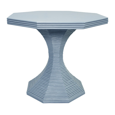 Worlds Away Octavia Side Table - Large - Painted Light Blue