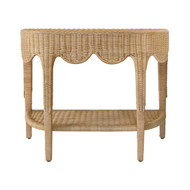 Worlds Away Paloma Console Table - Woven Rattan