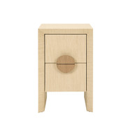 Worlds Away Parker Side Table - Natural Grasscloth