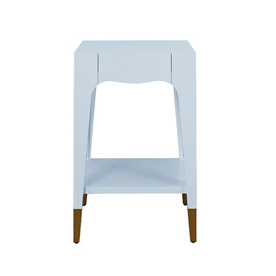 Worlds Away Patti Side Table - Light Blue Lacquer