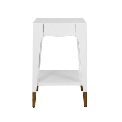 Worlds Away Patti Side Table - White Lacquer