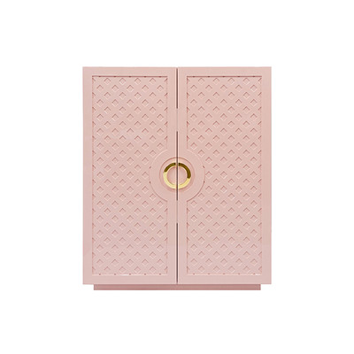 Worlds Away Poppy Cabinet - Pink Lacquer