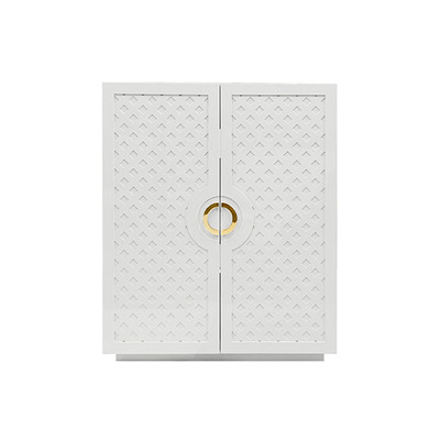 Worlds Away Poppy Cabinet - White Lacquer