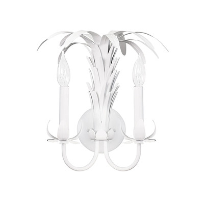 Worlds Away Reseda Sconce - Matte White Powder Coat