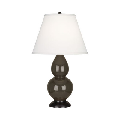 Small Double Gourd Table Lamp - Deep Patina Bronze - Brown Tea