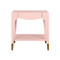 Worlds Away Ronny Side Table - Pink Lacquer