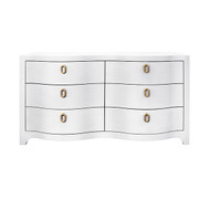 Worlds Away Rosie Chest - Textured White Linen