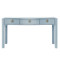 Worlds Away Sabrina Console Table - Textured Light Blue Linen