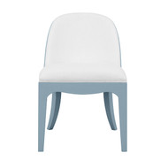 Worlds Away Sadie Dining Chair - Textured Light Blue Linen