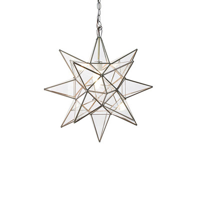 Worlds Away Small Clear Star Chandelier - Clear