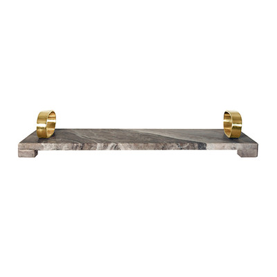 Worlds Away Tadeo Tray - Beige Marble Tray