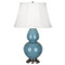 Double Gourd Table Lamp - Antique Silver - Steel Blue