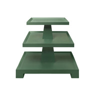 Worlds Away Tatiana Side Table - Textured Green Linen