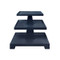 Worlds Away Tatiana Side Table - Textured Navy Linen