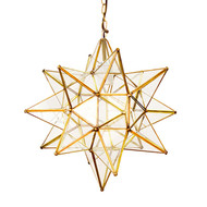 Worlds Away X-Large Clear Star Chandelier - Brass