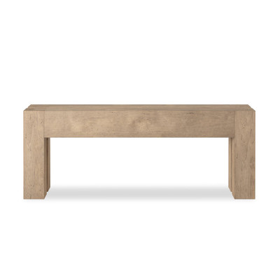 Four Hands Abaso Console Table - Whitewash Rustic Wormwood Oak