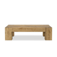 Four Hands Abaso Rectangle Coffee Table - 55" - Rustic Wormwood Oak