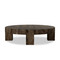 Four Hands Abaso Round Coffee Table - Ebony Rustic Wormwood Oak