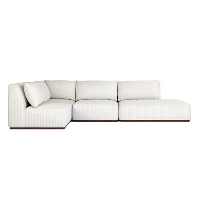 Four Hands Adler Outdoor 4PC Sectional - RAF Bumper Chaise - Amalfi Natural