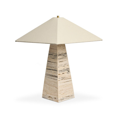 Four Hands Andros Table Lamp - White Travertine