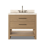 Four Hands Anthem Single Vanity - Satin Light Wash Oak