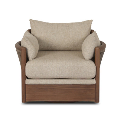 Four Hands Barbosa Outdoor Swivel Chair - Concha Beige